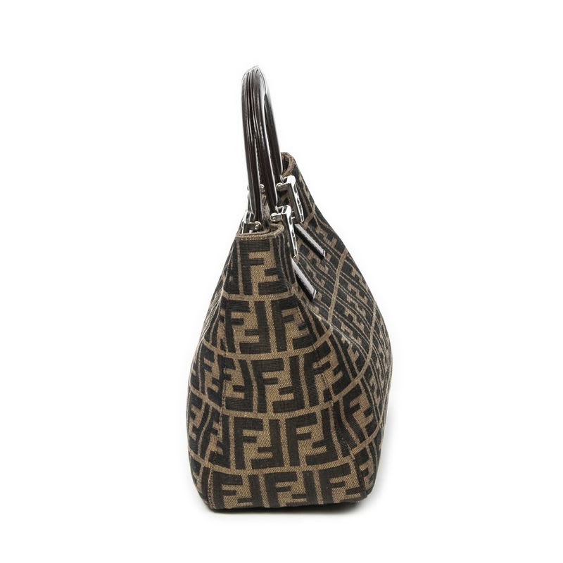 Fendi Small FF Open Tote Brown Zucca Canvas — view 4