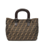 Fendi Small FF Open Tote Brown Zucca Canvas — view 6