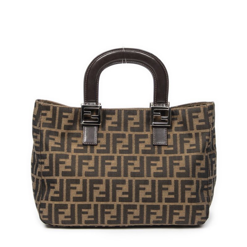Fendi Small FF Open Tote Brown Zucca Canvas — view 6