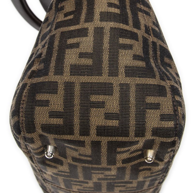 Fendi Small FF Open Tote Brown Zucca Canvas — view 8