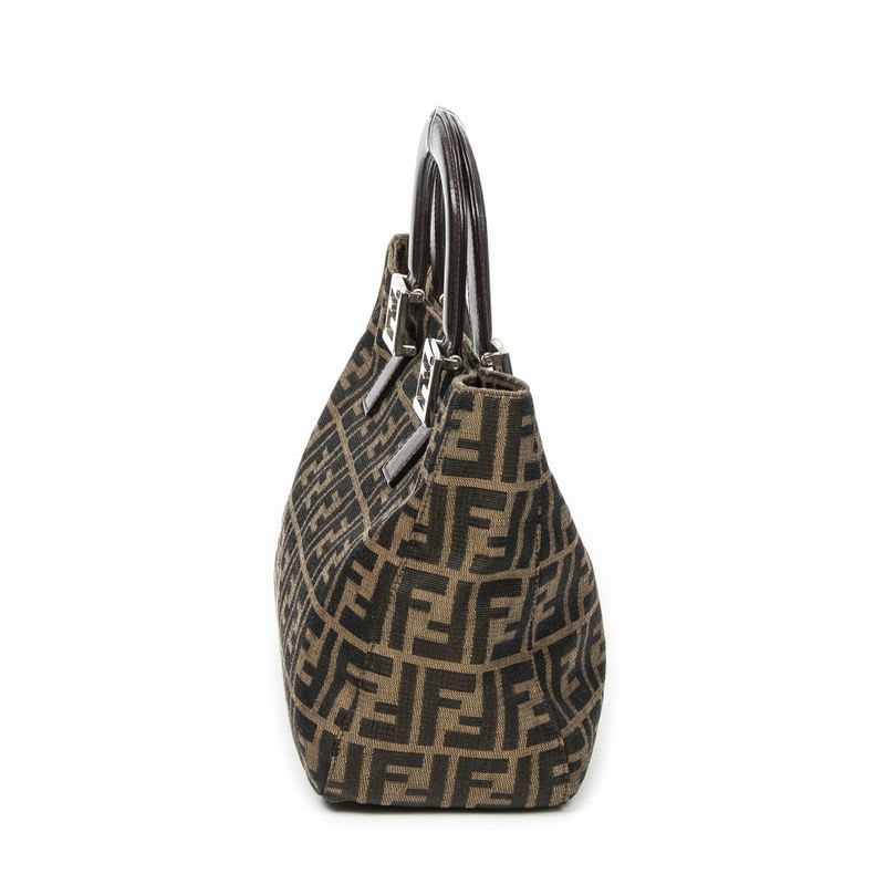 Fendi Small FF Open Tote Brown Zucca Canvas — view 5