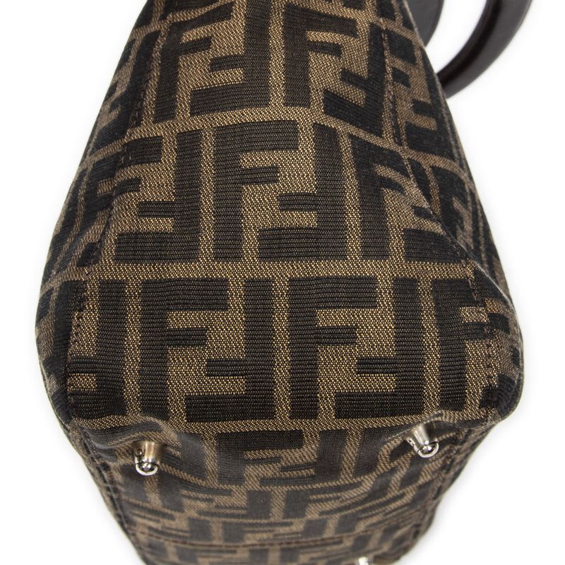 Fendi Small FF Open Tote Brown Zucca Canvas — view 9