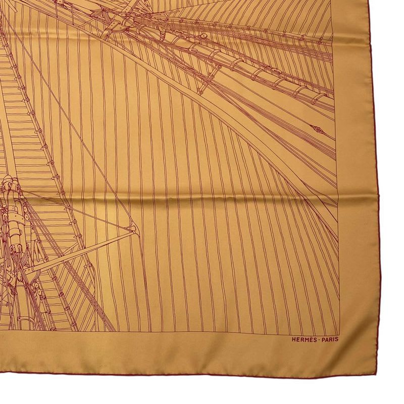 Hermes Carre 90 Tailwind Vent Portant Scarf Silk Orange — view 4