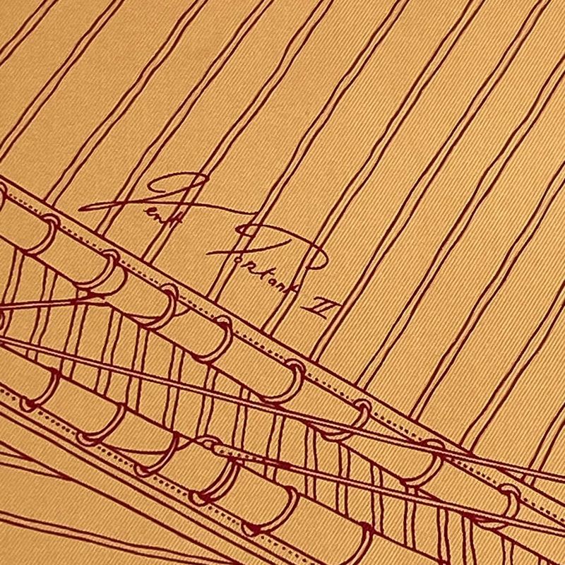 Hermes Carre 90 Tailwind Vent Portant Scarf Silk Orange — view 6