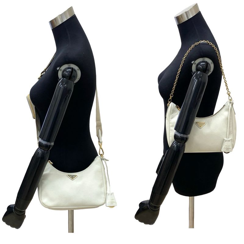 Prada Re Edition Saffiano Leather Semi One Chain Shoulder Bag — view 3