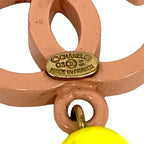 Chanel Swing Earrings Yellow Ball Coco Mark Alloy Plastic 03S — view 3