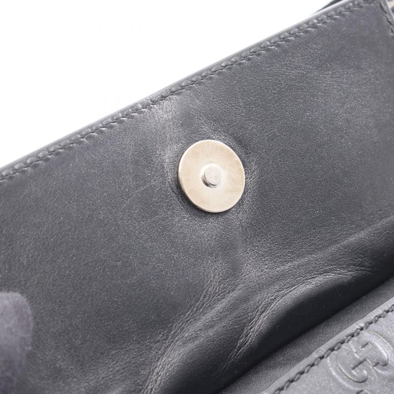 Gucci Waist Bag Guccissima Double Pouch Belt Black Leather — view 6