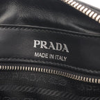 Prada Shoulder Bag Black Leather Banana Print Crossbody — view 4