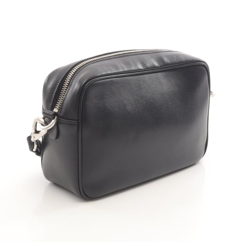 Prada Shoulder Bag Black Leather Banana Print Crossbody — view 2