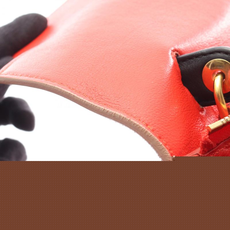 Celine Handbag Belt Bag Mini Red Beige Leather — view 5