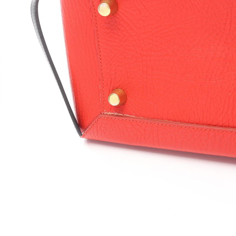 Celine Handbag Belt Bag Mini Red Beige Leather — view 7
