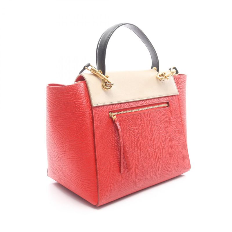 Celine Handbag Belt Bag Mini Red Beige Leather — view 2