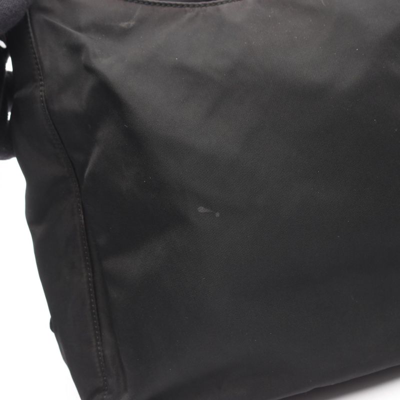 Prada Shoulder Bag Plastic Handle Black Nylon Handbag — view 6