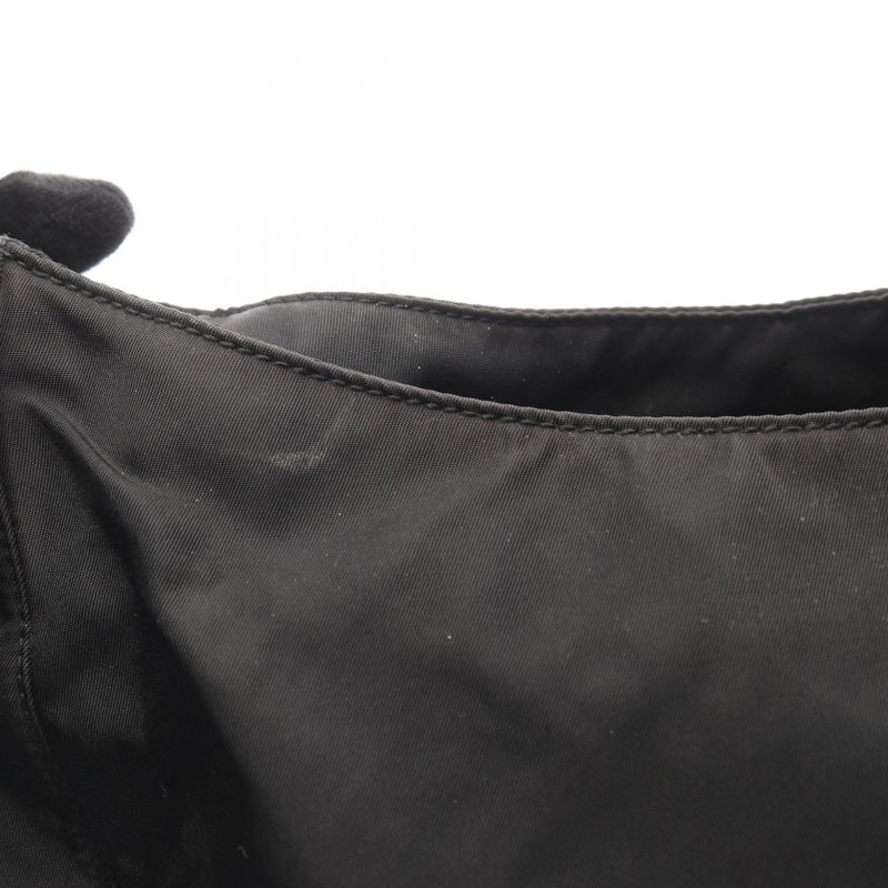 Prada Shoulder Bag Plastic Handle Black Nylon Handbag — view 5