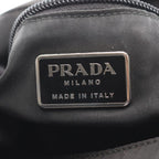 Prada Shoulder Bag Plastic Handle Black Nylon Handbag — view 4