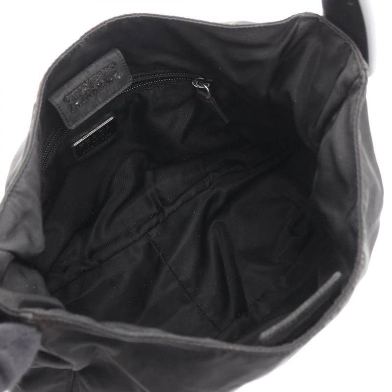 Prada Shoulder Bag Plastic Handle Black Nylon Handbag — view 3