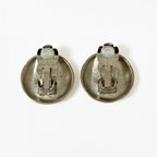 Chanel CC Logo Earrings Metal Silver — view 6