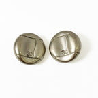 Chanel CC Logo Earrings Metal Silver — view 3