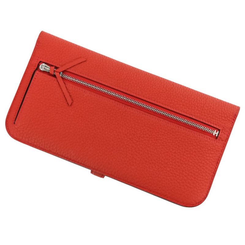 Hermes Taurillon Clemence Silver Hardware Dogon Long Wallet K Stamp — view 2