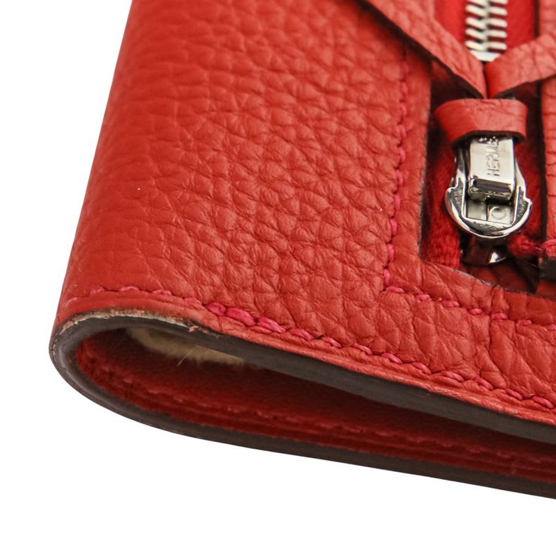 Hermes Taurillon Clemence Silver Hardware Dogon Long Wallet K Stamp — view 9