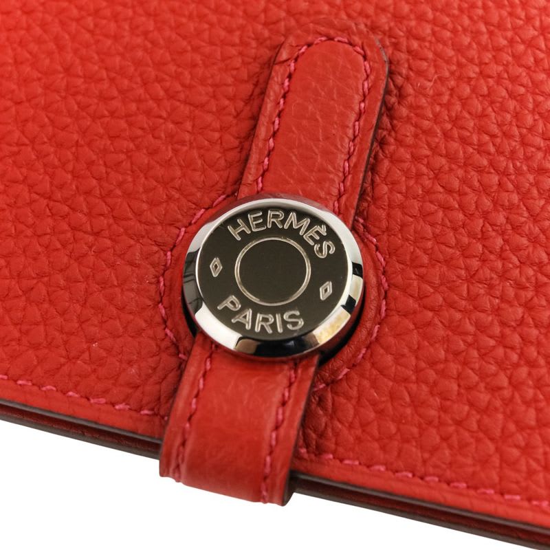 Hermes Taurillon Clemence Silver Hardware Dogon Long Wallet K Stamp — view 7