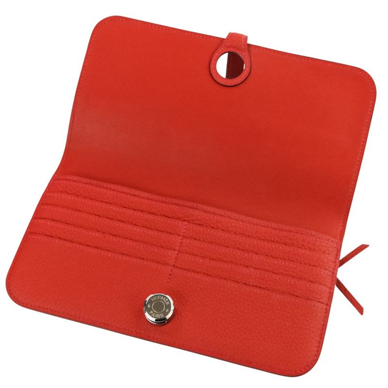 Hermes Taurillon Clemence Silver Hardware Dogon Long Wallet K Stamp — view 6
