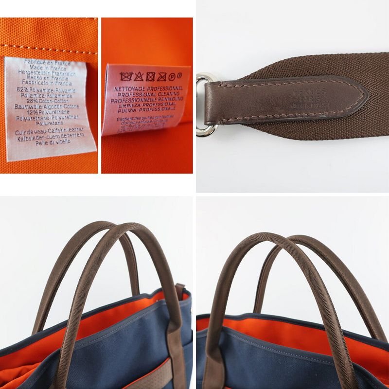 Hermes Sac Depan Sage Groom 2-Way Crossbody Bag Tote Canvas — view 9