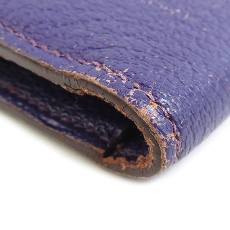 Hermes Purple Perforated Leather Billfold — view 5