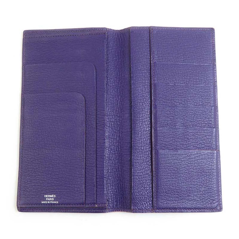 Hermes Purple Perforated Leather Billfold — view 3
