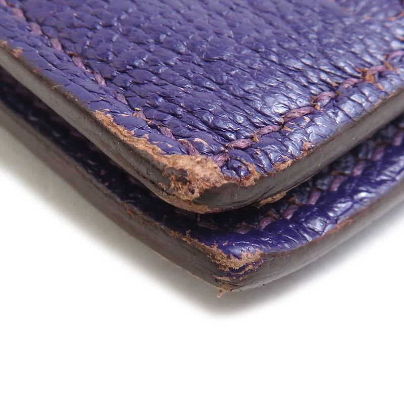 Hermes Purple Perforated Leather Billfold — view 4