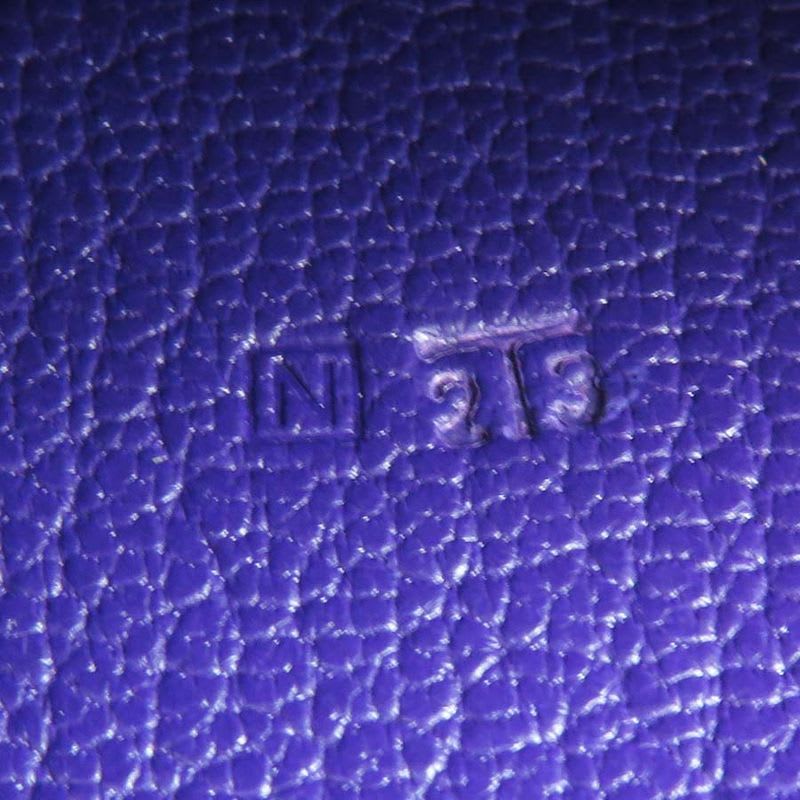 Hermes Purple Perforated Leather Billfold — view 8
