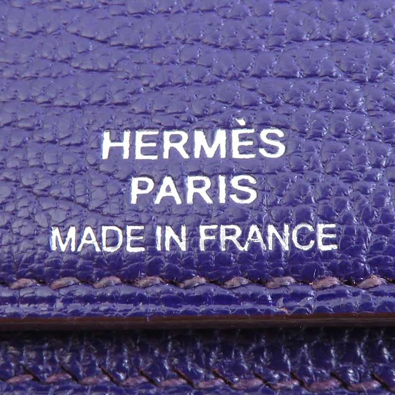 Hermes Purple Perforated Leather Billfold — view 7