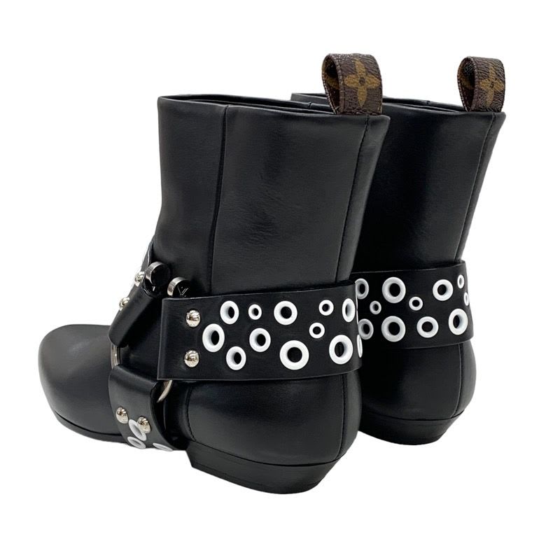Louis Vuitton Rhapsody Line Boots Short Ankle Leather Black — view 4