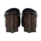 Louis Vuitton Sandals Mule Silhouette Line Monogram Studs Leather Black Silver — view 5