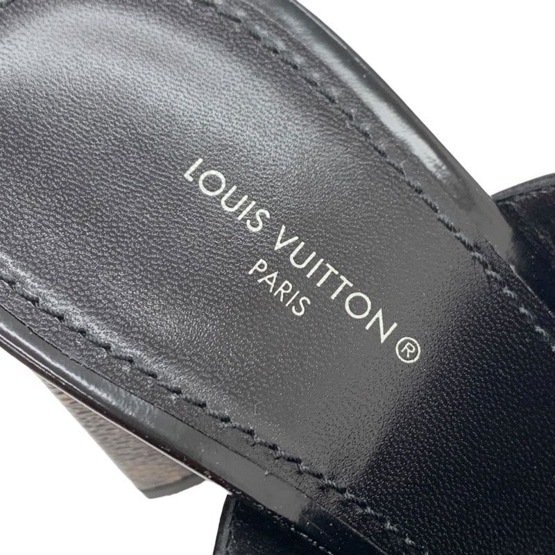 Louis Vuitton Sandals Mule Silhouette Line Monogram Studs Leather Black Silver — view 7