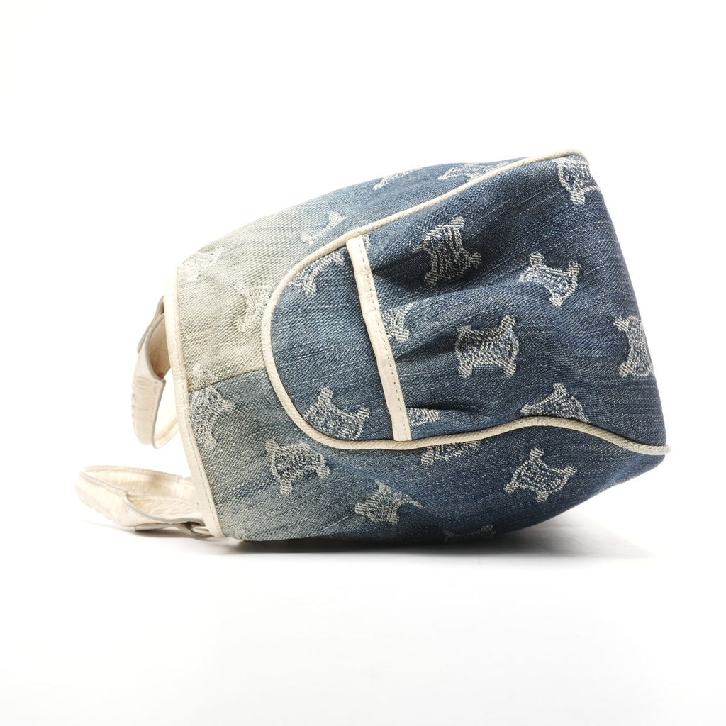 Celine Handbag Denim Embossed Leather Boogie Macadam — view 4