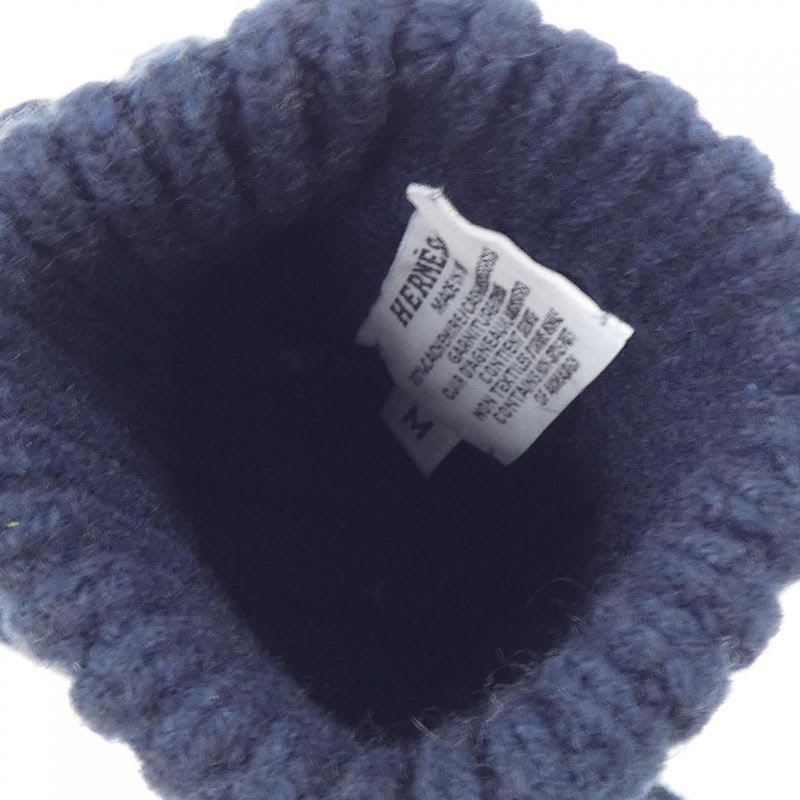 Hermes Cashmere Knit Navy Blue Glove — view 4