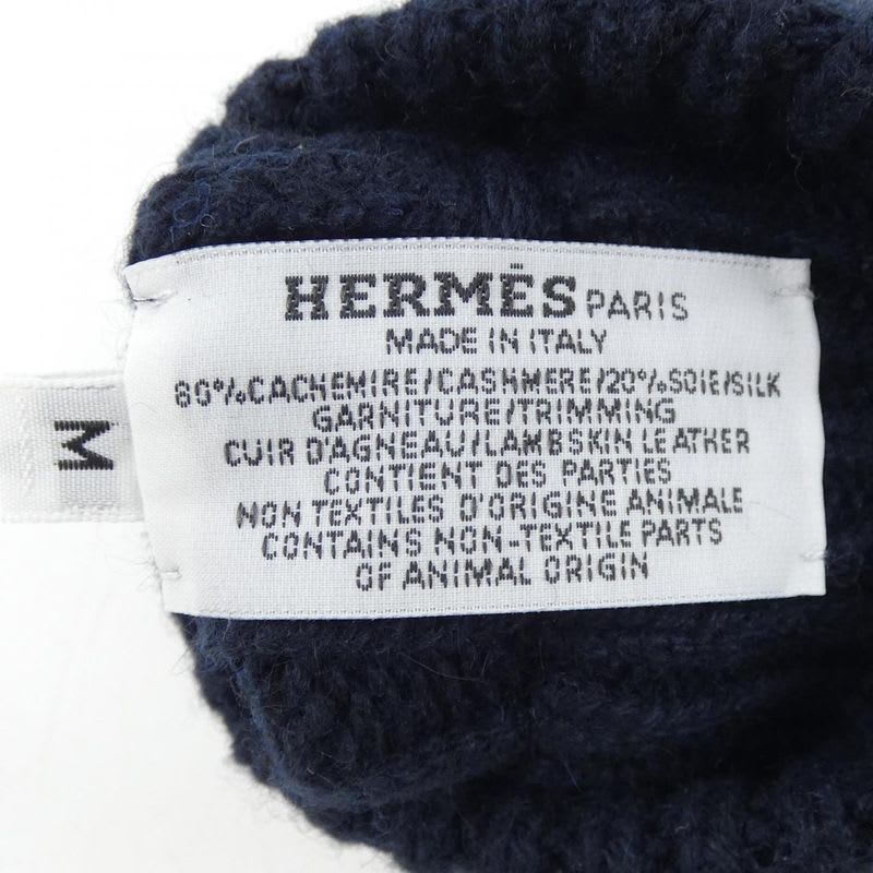 Hermes Cashmere Knit Navy Blue Glove — view 3