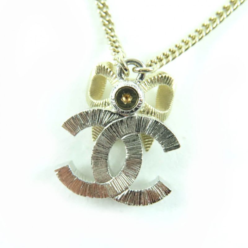 Chanel B24K Coco Mark Ribbon Rhinestone Necklace Chien Pan — view 9