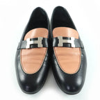 Hermes 17208 Z Moccasins Paris Silver Hardware Hhardware Leather Loafers Black — view 3