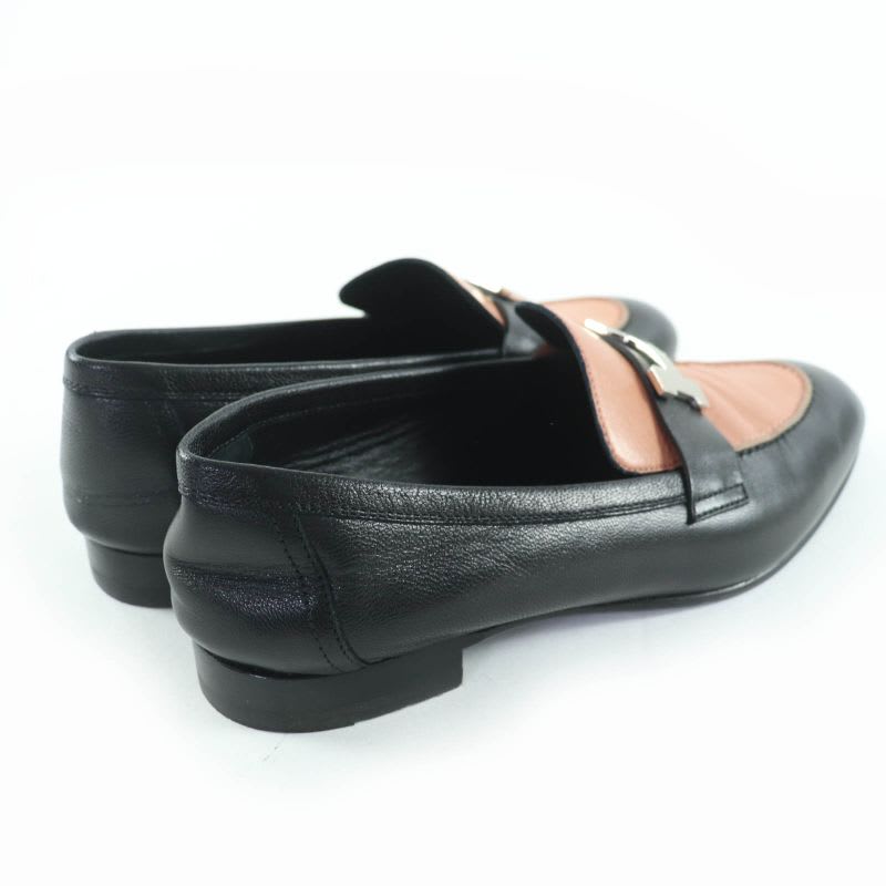 Hermes 17208 Z Moccasins Paris Silver Hardware Hhardware Leather Loafers Black — view 2