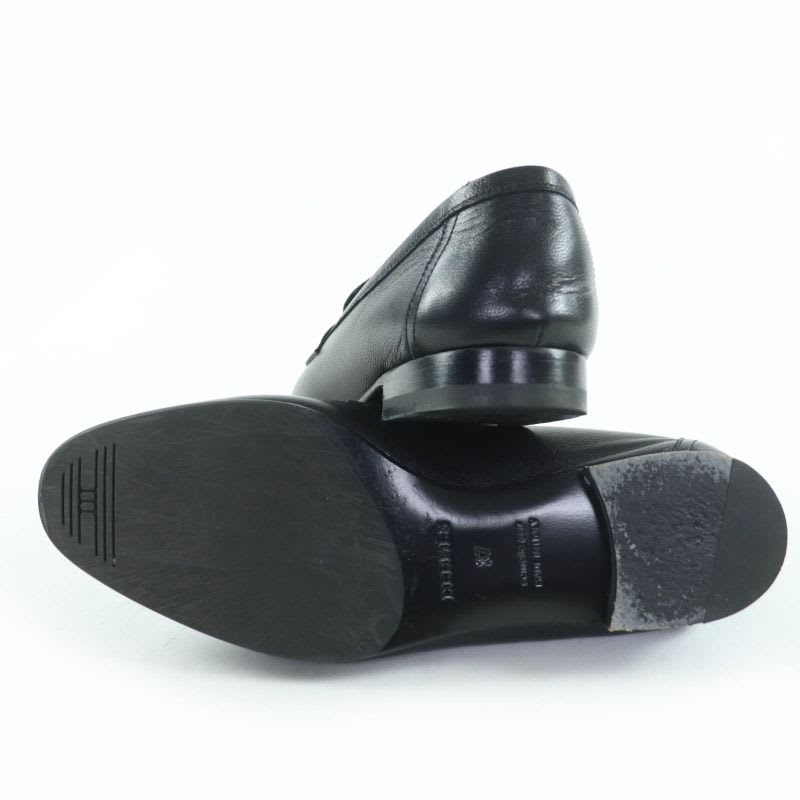 Hermes 17208 Z Moccasins Paris Silver Hardware Hhardware Leather Loafers Black — view 6