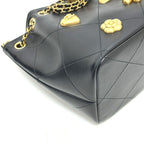 Chanel Shoulder Bag Draw St Ring Icon As5824 Leather Black