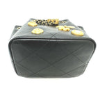 Chanel Shoulder Bag Draw St Ring Icon As5824 Leather Black
