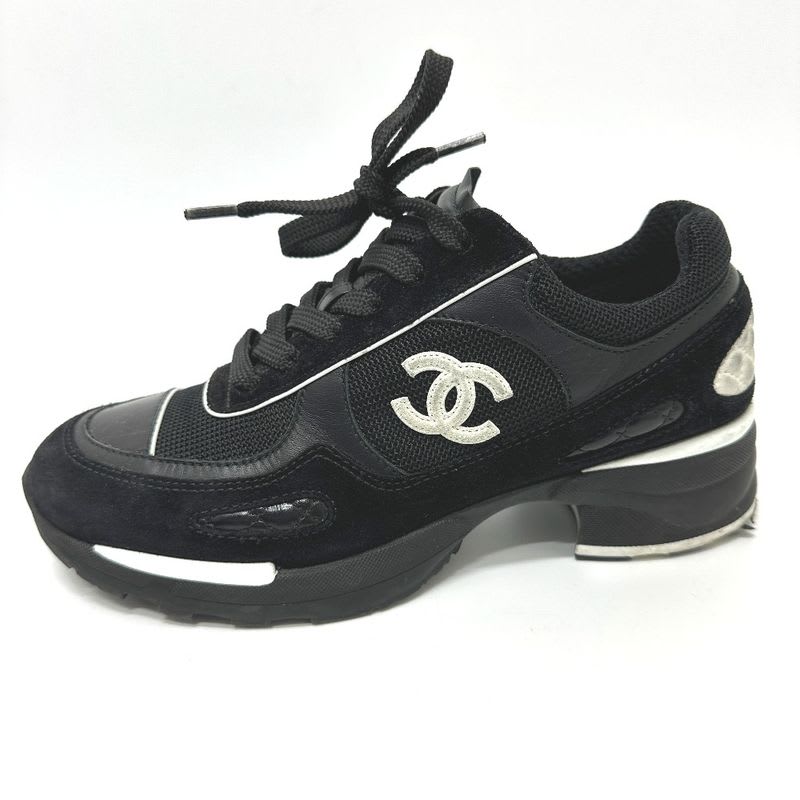 Chanel Sneakers Coco Mark Mixed Fiber Suede Black — view 4