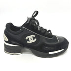 Chanel Sneakers Coco Mark Mixed Fiber Suede Black — view 3