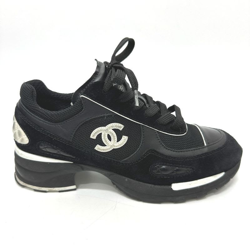 Chanel Sneakers Coco Mark Mixed Fiber Suede Black — view 3