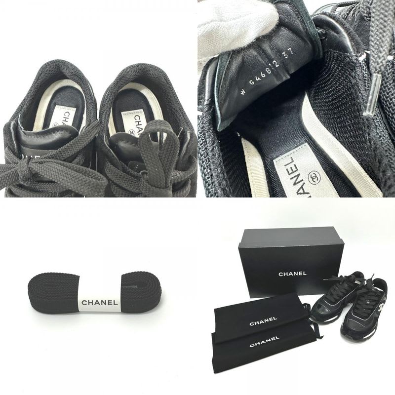 Chanel Sneakers Coco Mark Mixed Fiber Suede Black — view 9