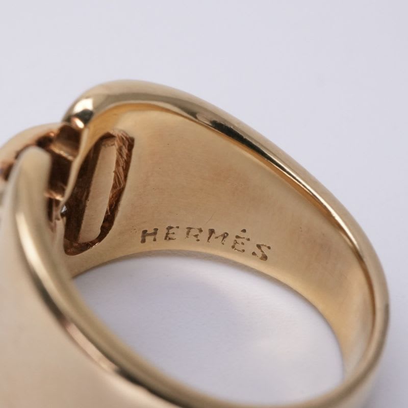 Hermes Ring 750 Gold Antique Diamond Jewelry — view 7