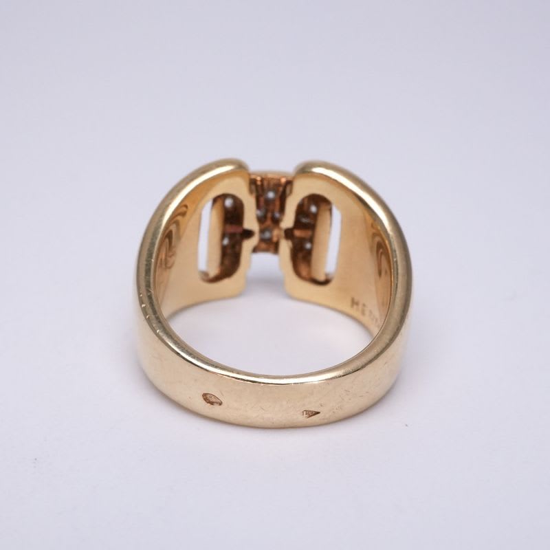 Hermes Ring 750 Gold Antique Diamond Jewelry — view 6